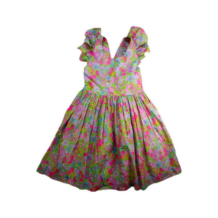A Multicolour Short Sleeve Dresses from Jacadi in size 8Y for girl. (Front View)