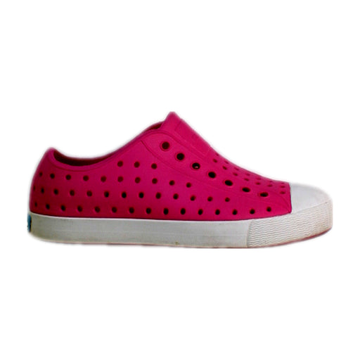 A Pink Slip Ons from Native Shoes in size 6T for girl. (Front View)