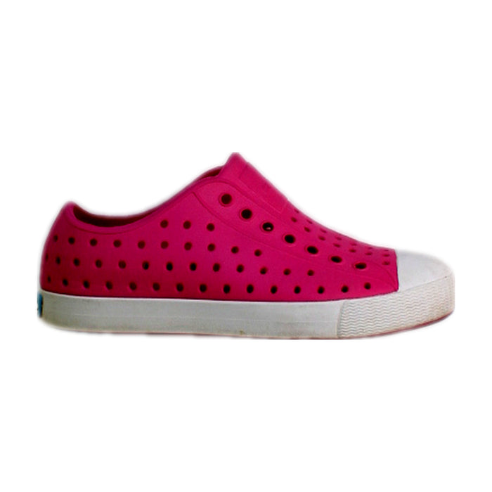 A Pink Slip Ons from Native Shoes in size 6T for girl. (Front View)