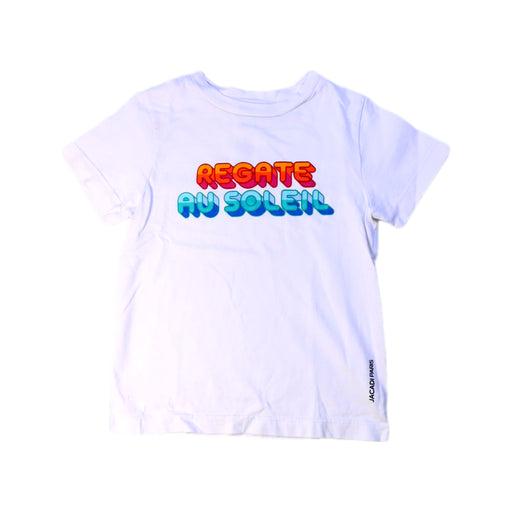 A White Short Sleeve T Shirts from Jacadi in size 4T for girl. (Front View)