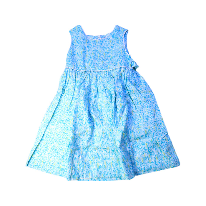 A Blue Sleeveless Dresses from Jim Thompson in size 5T for girl. (Front View)