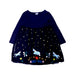 A Navy Long Sleeve Dresses from Hanna Andersson in size 5T for girl. (Front View)