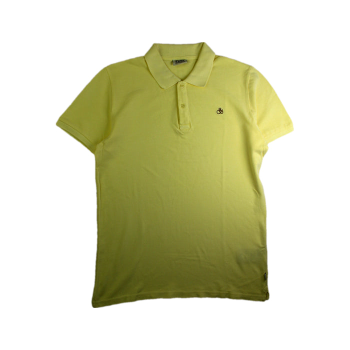 A Yellow Short Sleeve Polos from Scotch & Soda in size 14Y for boy. (Front View)
