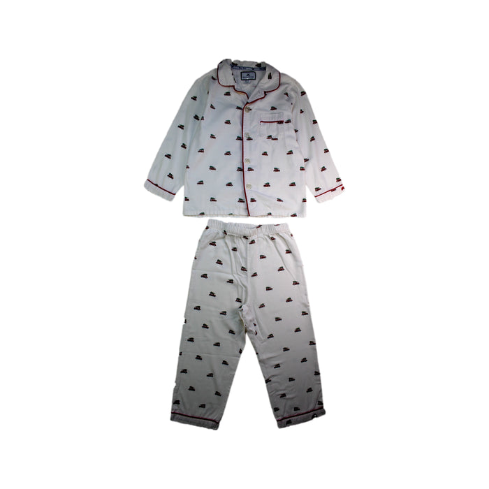 A White Pyjama Sets from Petite Plume in size 5T for boy. (Front View)