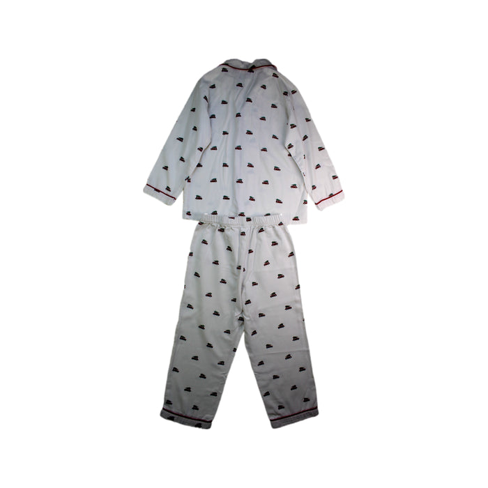 A White Pyjama Sets from Petite Plume in size 5T for boy. (Back View)