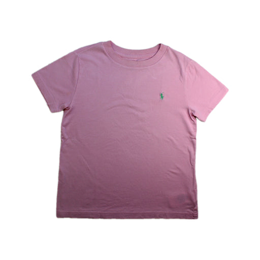 A Pink Short Sleeve T Shirts from Polo Ralph Lauren in size 6T for neutral. (Front View)