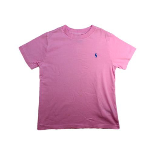 A Pink Short Sleeve T Shirts from Polo Ralph Lauren in size 5T for neutral. (Front View)