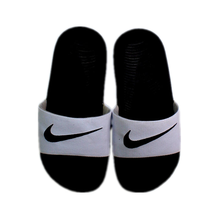 A Black Slippers from Nike in size 7Y for boy. (Back View)