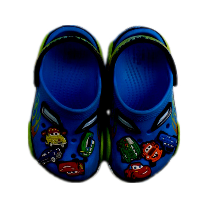 A Blue Slip Ons from Crocs in size 3T for boy. (Back View)