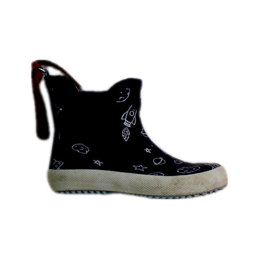 A Black Rain Boots from Bisgaard in size 4T for boy. (Front View)