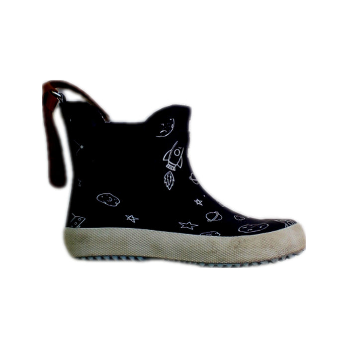A Black Rain Boots from Bisgaard in size 4T for boy. (Front View)