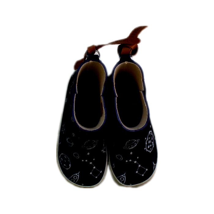 A Black Rain Boots from Bisgaard in size 4T for boy. (Back View)