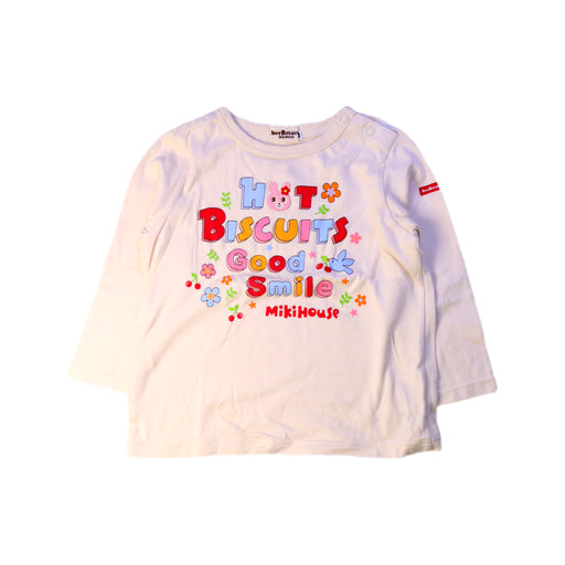 A White Long Sleeve Tops from Miki House in size 18-24M for girl. (Front View)