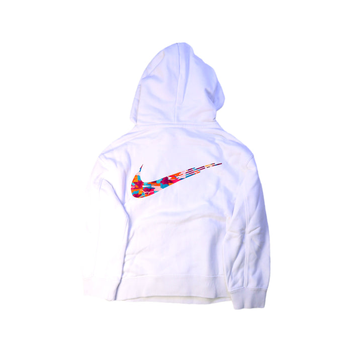 A White Hooded Sweatshirts from Nike in size 6T for girl. (Back View)