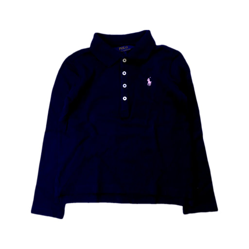 A Navy Long Sleeve Polos from Polo Ralph Lauren in size 5T for girl. (Front View)