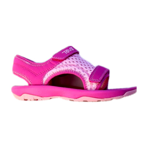 A Pink Sandals from Teva in size 4T for girl. (Front View)