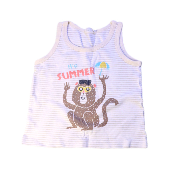 A White Sleeveless Tops from CIGOGNE Bébé in size 18-24M for neutral. (Front View)