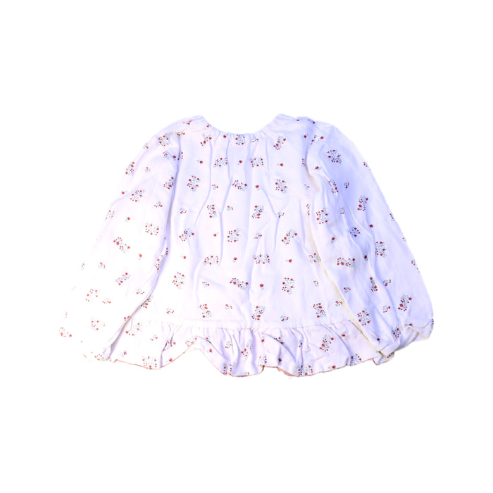 A White Long Sleeve Tops from Petit Main in size 4T for girl. (Back View)