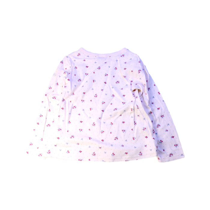 A White Long Sleeve Tops from Petit Main in size 4T for girl. (Back View)