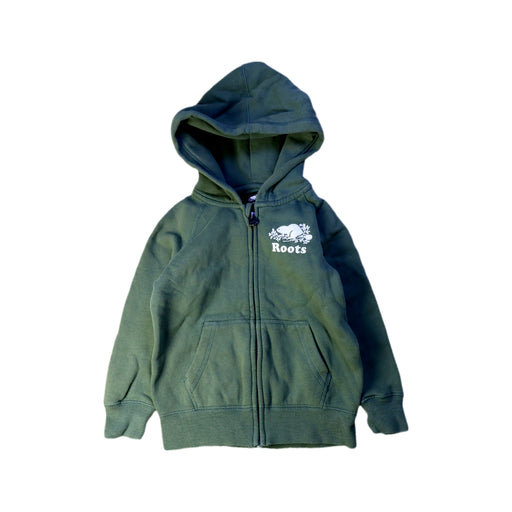 A Green Zippered Sweatshirts from Roots in size 4T for neutral. (Front View)