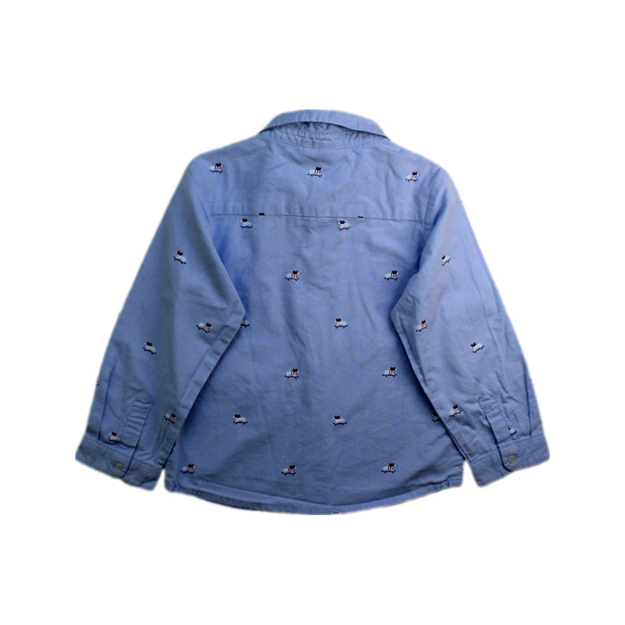 A Blue Long Sleeve Shirts from Jacadi in size 3T for boy. (Back View)