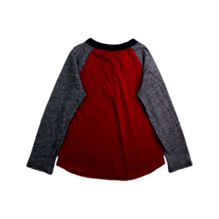 A Red Long Sleeve T Shirts from Crewcuts in size 3T for girl. (Back View)