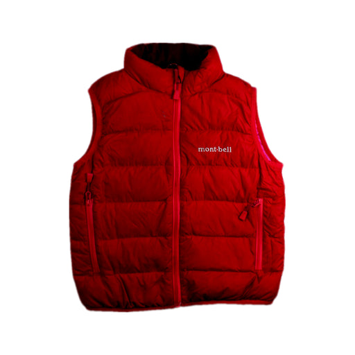 A Red Outerwear Vests from Mont-bell in size 2T for girl. (Front View)