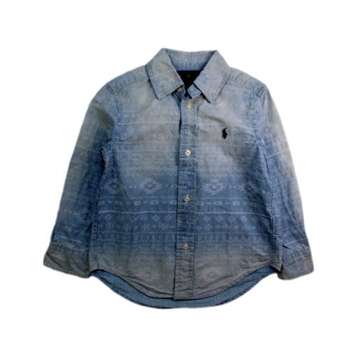 A Blue Long Sleeve Shirts from Ralph Lauren in size 3T for boy. (Front View)