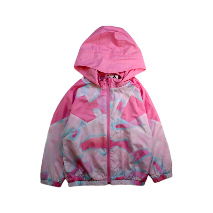 A Pink Rain Jackets from Adidas in size 5T for girl. (Front View)