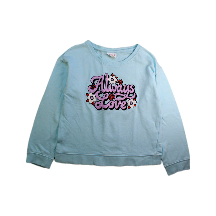 A Blue Crewneck Sweatshirts from Seed in size 8Y for girl. (Front View)