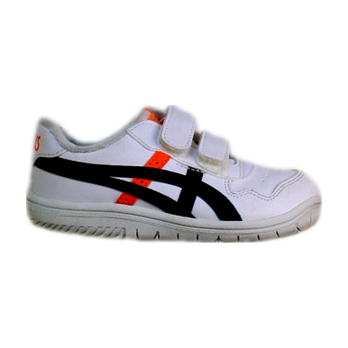 A White Sneakers from ASICS in size 3T for boy. (Front View)