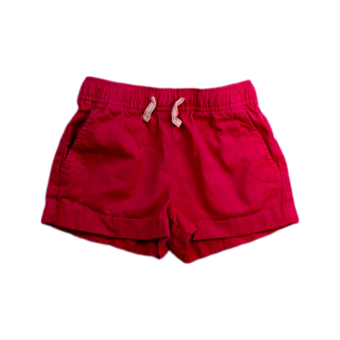 A Red Shorts from Crewcuts in size 6T for girl. (Front View)