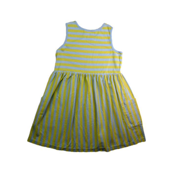 A Blue Sleeveless Dresses from Hanna Andersson in size 6T for girl. (Back View)
