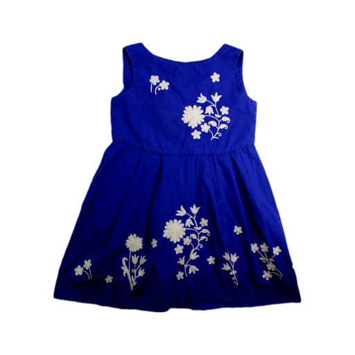 A Blue Sleeveless Dresses from Bonpoint in size 6T for girl. (Front View)