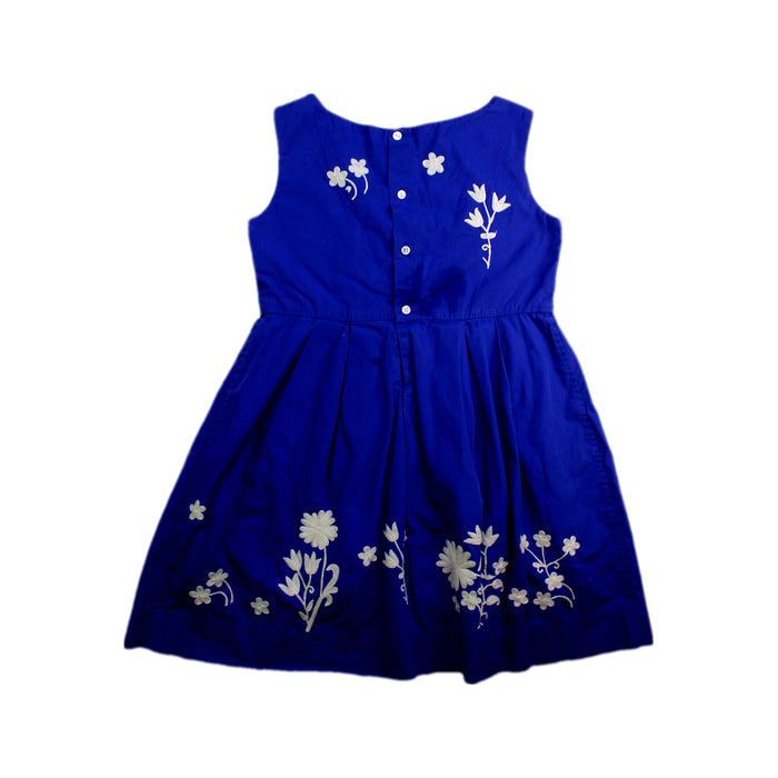 A Blue Sleeveless Dresses from Bonpoint in size 6T for girl. (Back View)