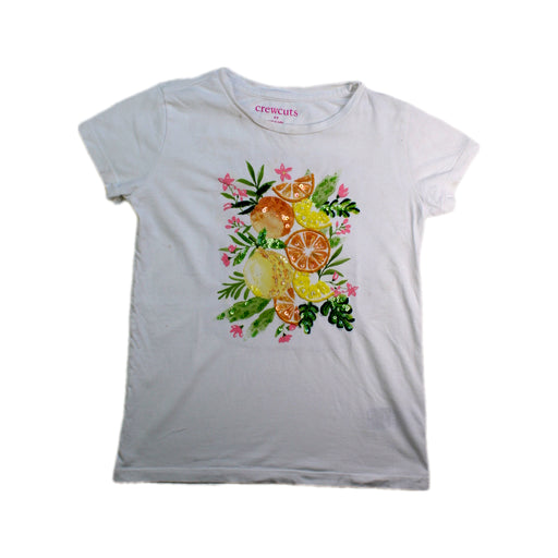 A White Short Sleeve T Shirts from Crewcuts in size 6T for girl. (Front View)