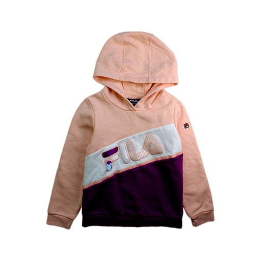 A Peach Hooded Sweatshirts from Fila in size 5T for girl. (Front View)