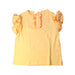 A Yellow Short Sleeve Tops from Misha & Puff in size 5T for girl. (Front View)