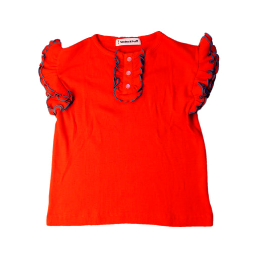 A Orange Short Sleeve Tops from Misha & Puff in size 5T for girl. (Front View)