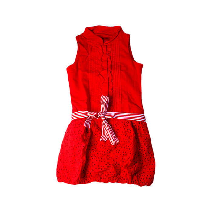 A Red Sleeveless Dresses from Nicholas & Bears in size 6T for girl. (Front View)