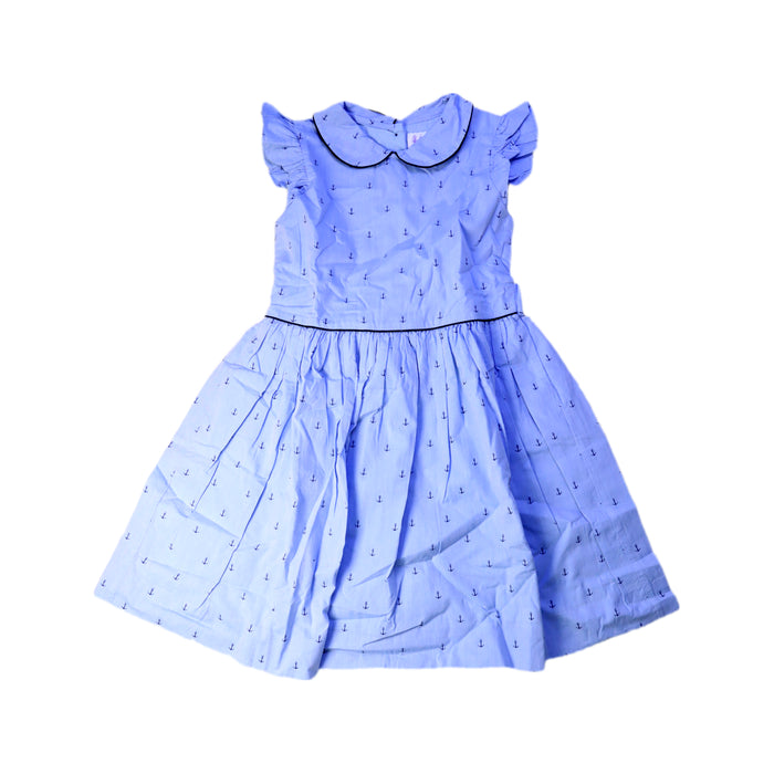 A Blue Sleeveless Dresses from Rachel Riley in size 5T for girl. (Front View)
