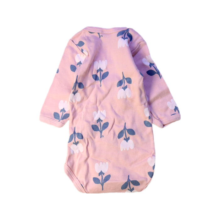 A Pink Long Sleeve Bodysuits from Petit Bateau in size 0-3M for girl. (Back View)