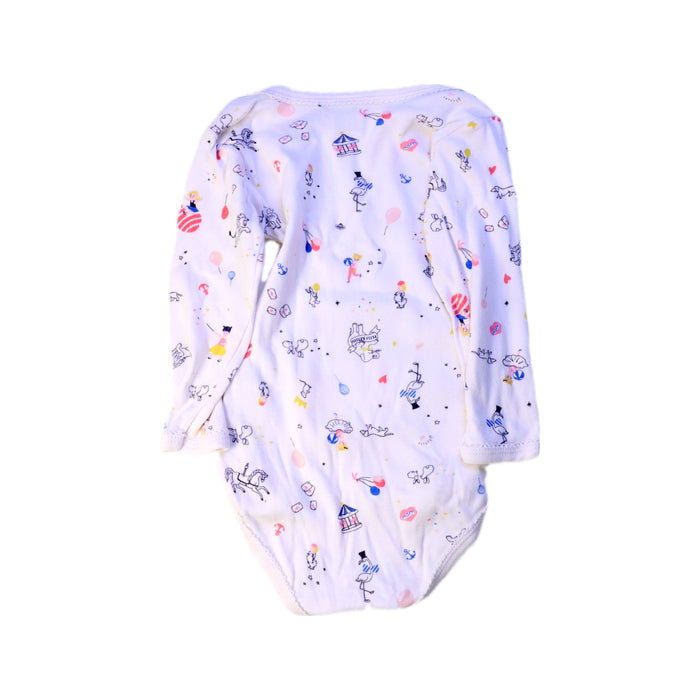 A White Long Sleeve Bodysuits from Petit Bateau in size 12-18M for neutral. (Back View)