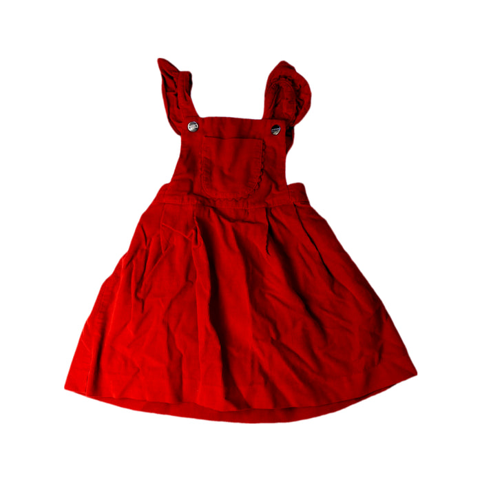 A Red Overall Dresses from Jacadi in size 3T for girl. (Front View)