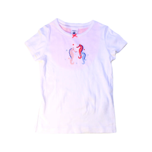 A White Short Sleeve T Shirts from Petit Bateau in size 3T for girl. (Front View)