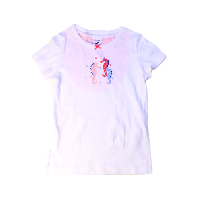 A White Short Sleeve T Shirts from Petit Bateau in size 3T for girl. (Front View)