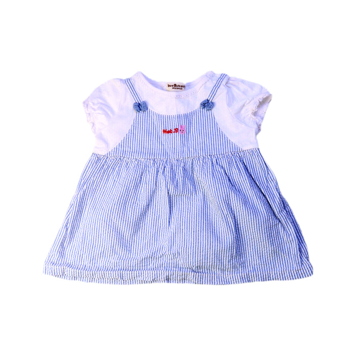 A Blue Short Sleeve Dresses from Miki House in size 18-24M for girl. (Front View)