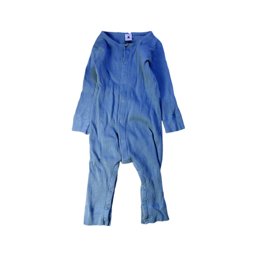 A Blue Onesies from Petit Bateau in size 12-18M for neutral. (Front View)