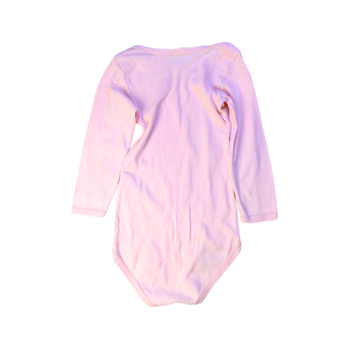 A Pink Long Sleeve Bodysuits from Petit Bateau in size 12-18M for neutral. (Back View)
