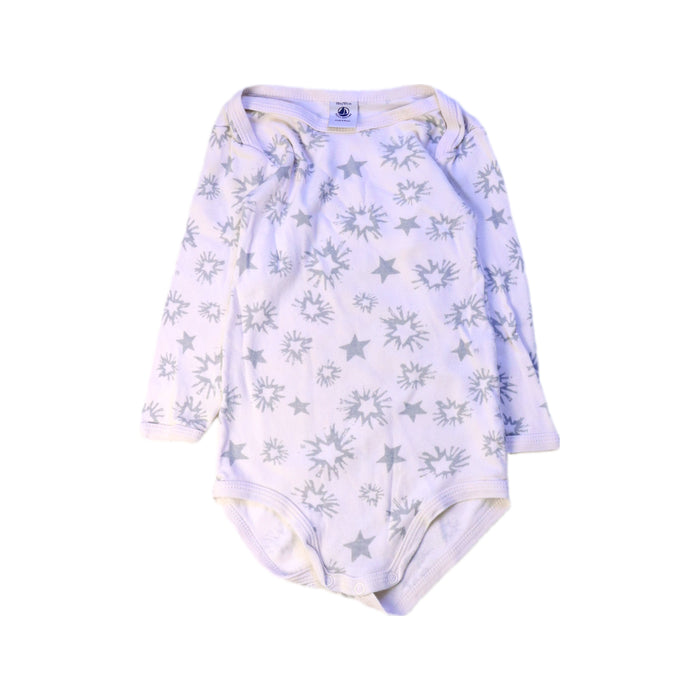 A White Long Sleeve Bodysuits from Petit Bateau in size 12-18M for neutral. (Front View)